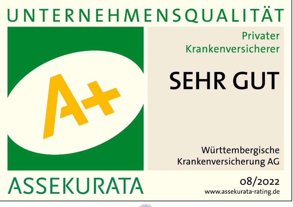 Krankenversicherung-Württembergische Versicherung Unternehmensqualität Rating Assekurata August 2022